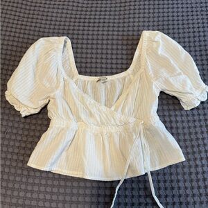 American Eagle Wrap Babydoll Top